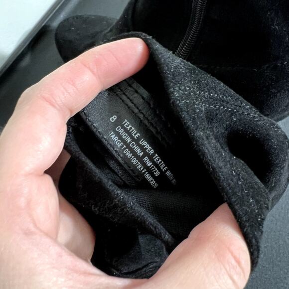 Black Block Heel Sock Booties - Picture 5 of 7